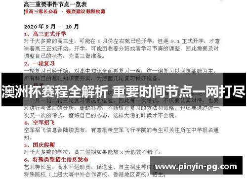 澳洲杯赛程全解析 重要时间节点一网打尽 澳洲杯赛程全解析 重要时间节点一网打尽